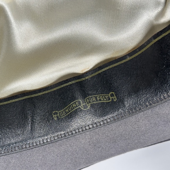 Flechet mens fedora fur felt grosgrain band OS gray vintage - Picture 11 of 16